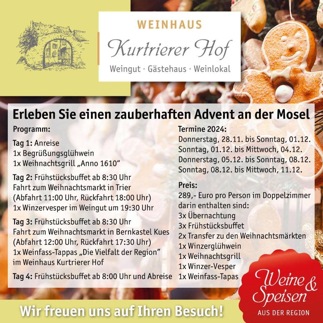 Hotel Weinhaus Kurtrierer Hof Leiwen Esterno foto